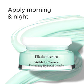 Elizabeth Arden 2.5 oz jar beside common objects for scale