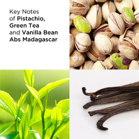 Elizabeth Arden pistachio and green tea ingredients still life showing aroma