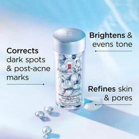 Elizabeth Arden ingredients flatlay showing brightening actives and clarity