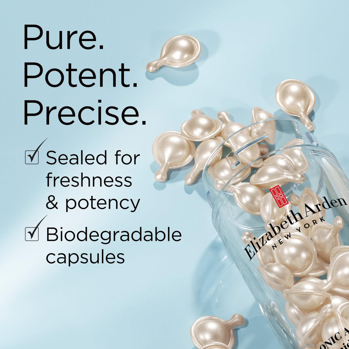 Elizabeth Arden capsules styled on bathroom counter showing daily routine uplift