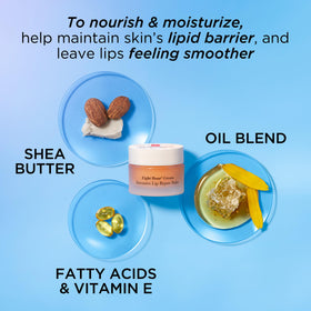 Elizabeth Arden balm being applied to lips showing instant soothing comfort