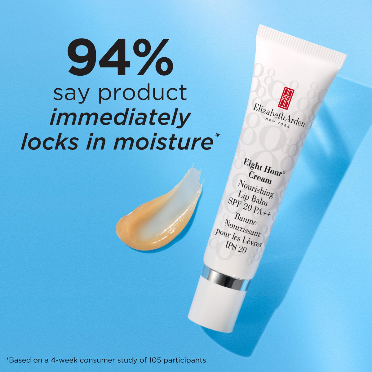 Elizabeth Arden open-cap detail showing applicator tip and easy dispensing benefit