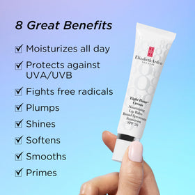Elizabeth Arden held in hand for size comparison and travel-friendly convenience
