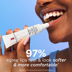 Elizabeth Arden swatch on lips illustrating sheer finish and moisturizing benefit