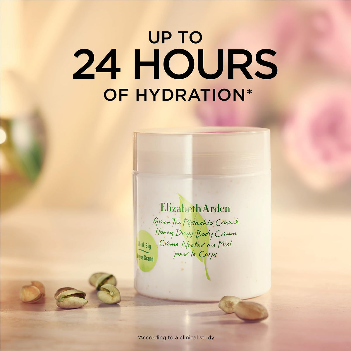 Elizabeth Arden open jar revealing visible honey drops and indulgence