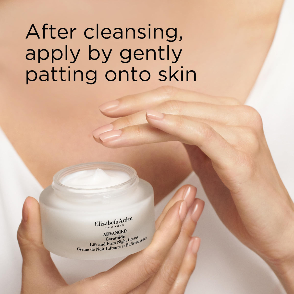 Elizabeth Arden packaging details showing recycled glass jar and eco-conscious design