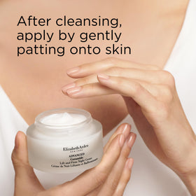 Elizabeth Arden packaging details showing recycled glass jar and eco-conscious design