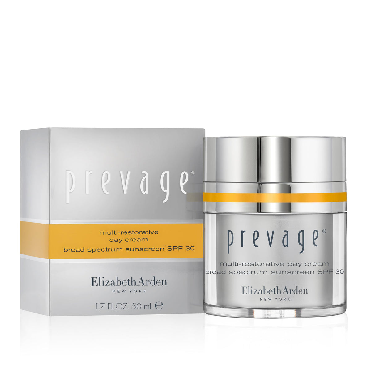 Elizabeth Arden PREVAGE front packaging showing SPF and anti-aging benefits