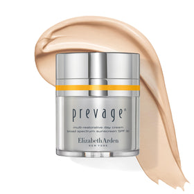 Elizabeth Arden PREVAGE cream texture close-up showing hydration and smooth finish