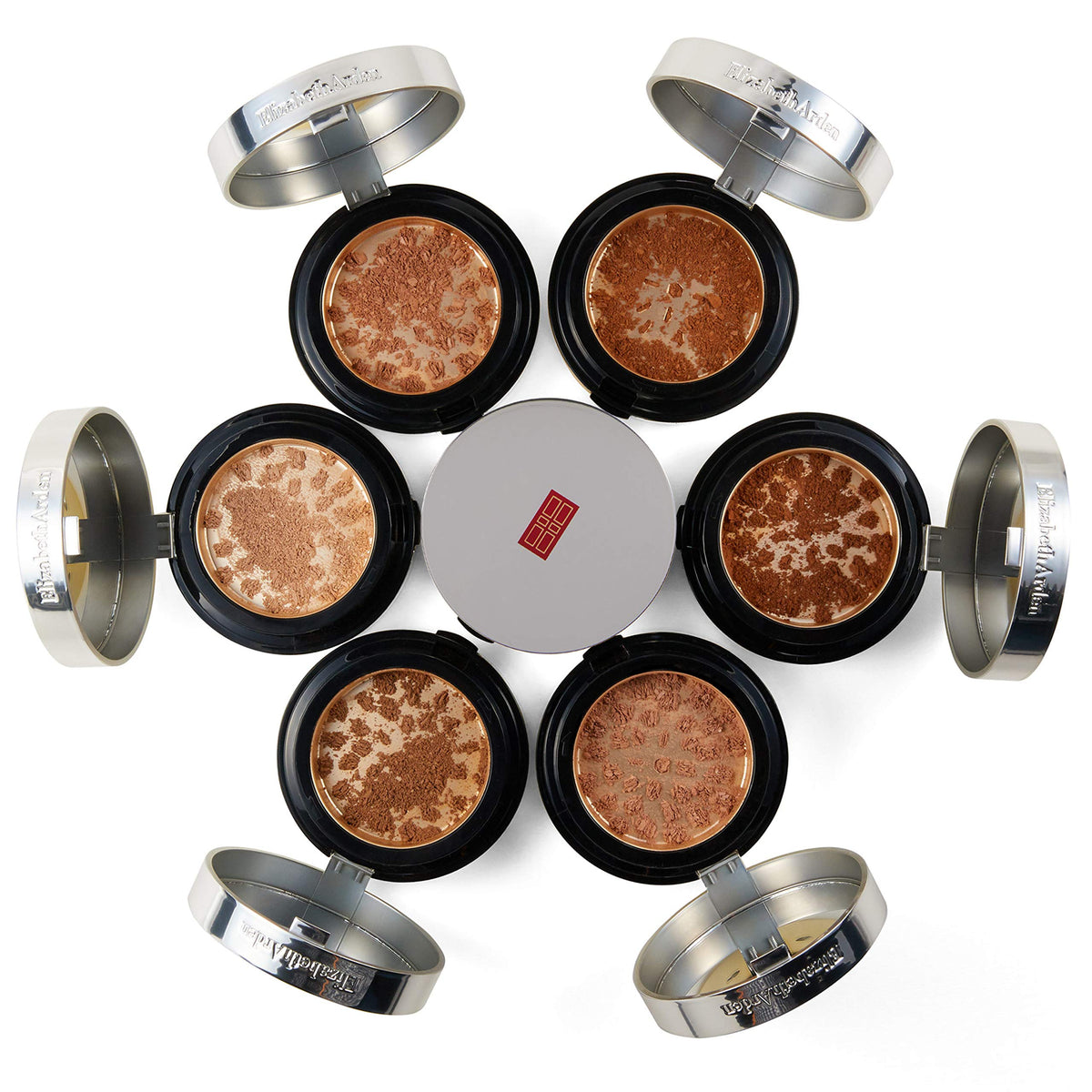 Elizabeth Arden powder on vanity illustrating everyday wearable finish