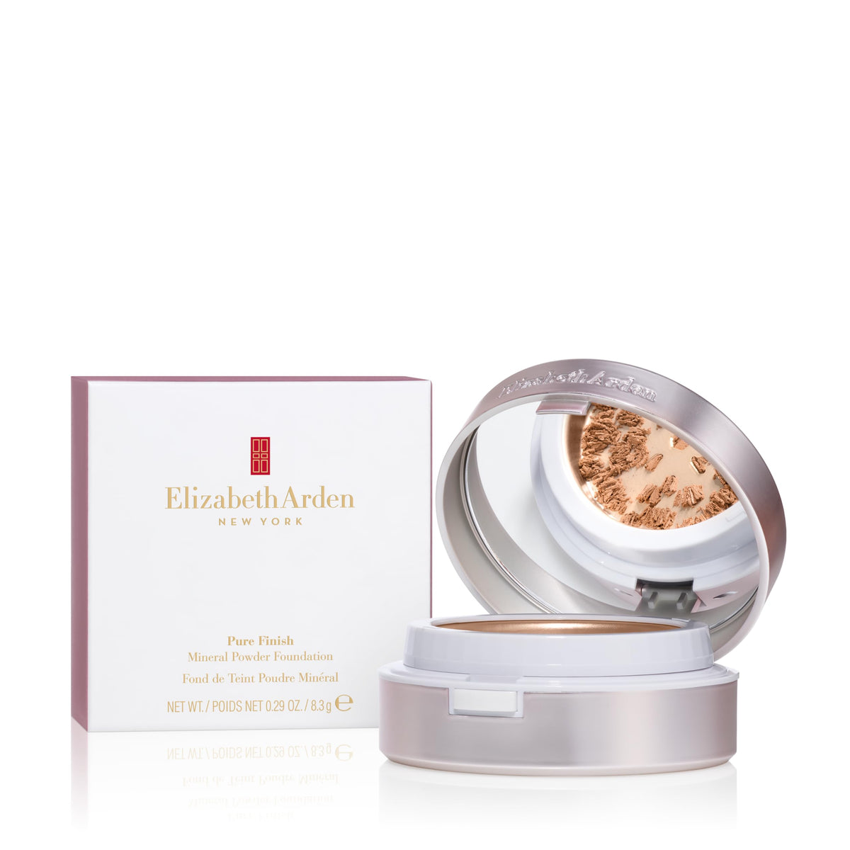 Elizabeth Arden open powder pan revealing microlight mineral finish