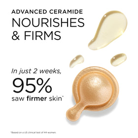 Elizabeth Arden retinol HPR capsule detail showing concentrated serum for firming benefit