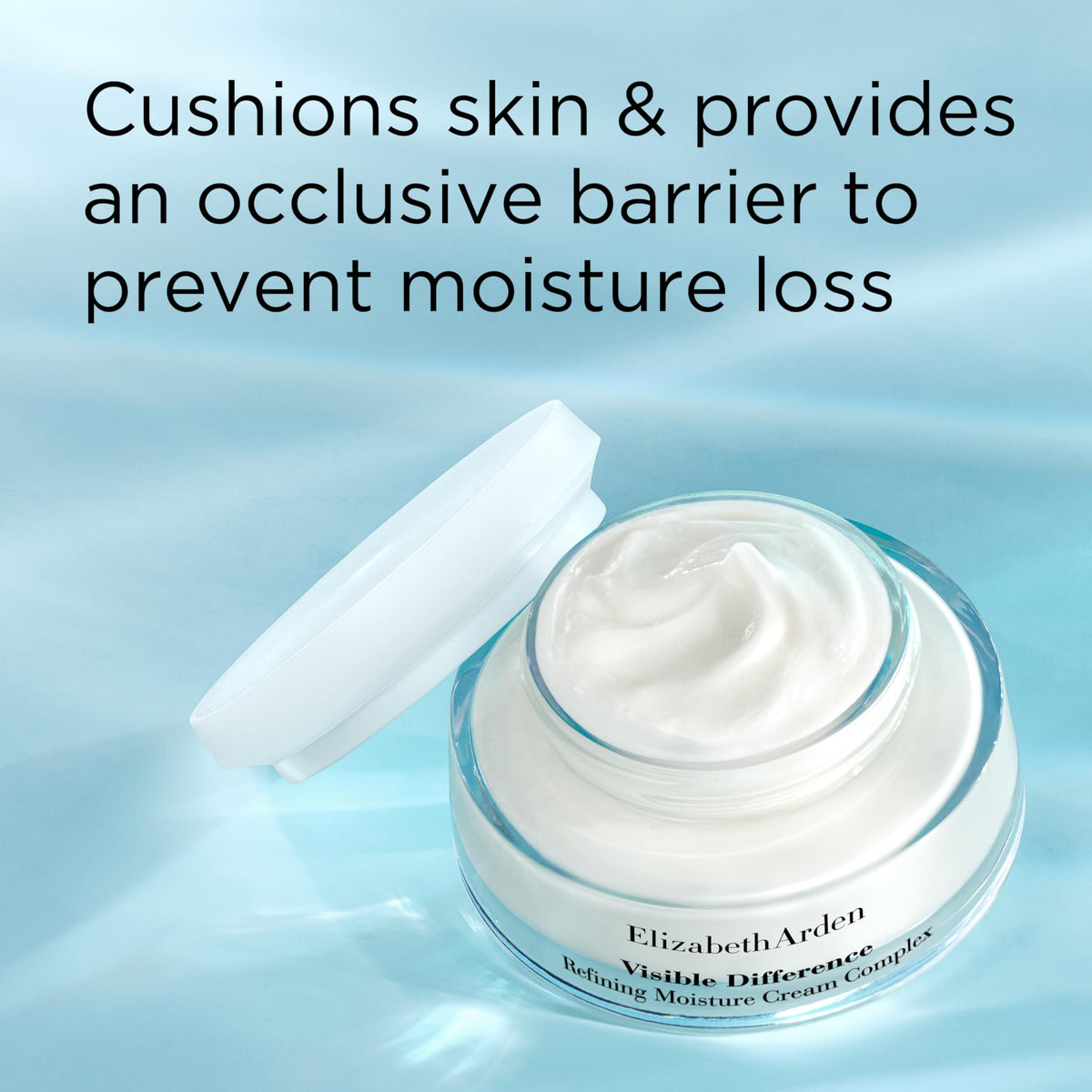 Elizabeth Arden size comparison showing 2.5 oz jar for travel-friendly hydration benefit