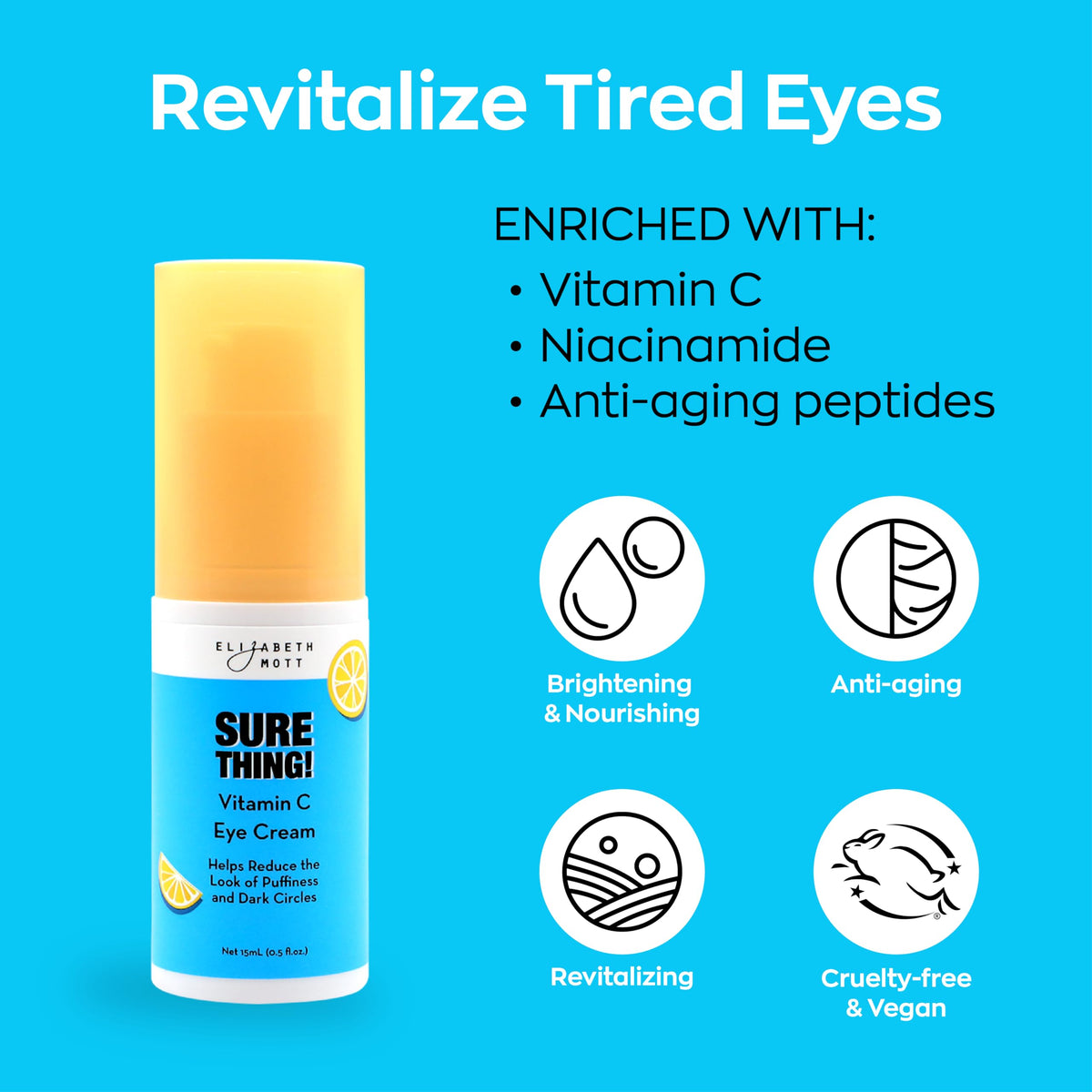 Elizabeth Mott applying eye cream under-eye to reduce puffiness and dark circles
