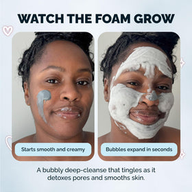 Elizabeth Mott applying mask with spatula for precise, hygienic use