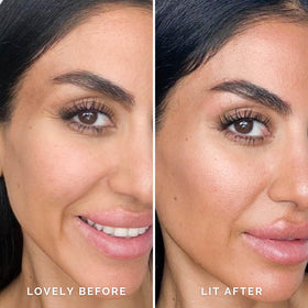 Elizabeth Mott before and after comparison showing improved skin luminosity