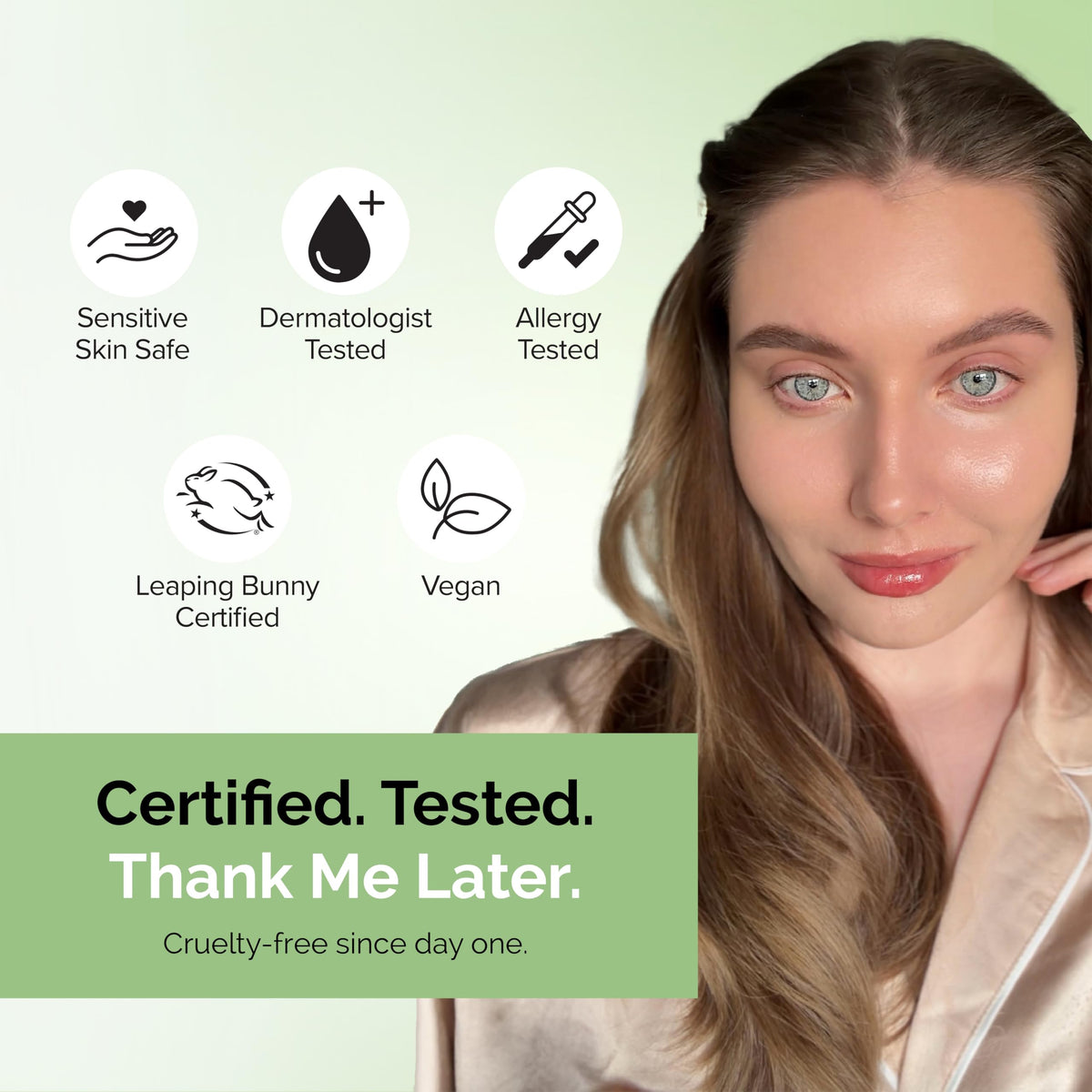 Elizabeth Mott before and after half-face showing reduced redness and even tone