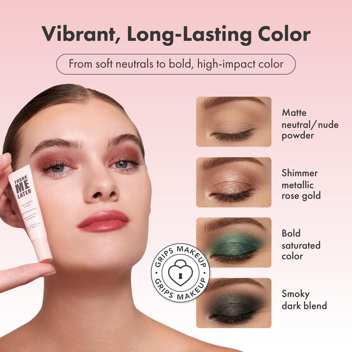 Elizabeth Mott close-up label highlighting ingredients and cruelty-free certification advantage