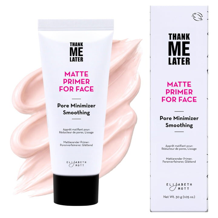Elizabeth Mott front packaging showing soft-matte primer benefits