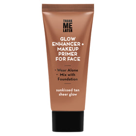 Elizabeth Mott front packaging tube showing brand and tan sheer glow benefit