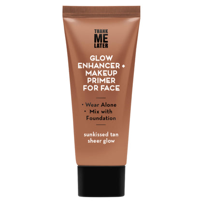 Elizabeth Mott front packaging tube showing brand and tan sheer glow benefit