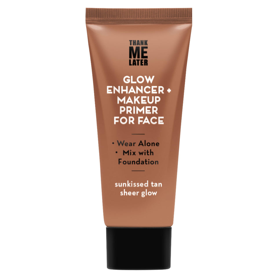 Elizabeth Mott front packaging tube showing brand and tan sheer glow benefit