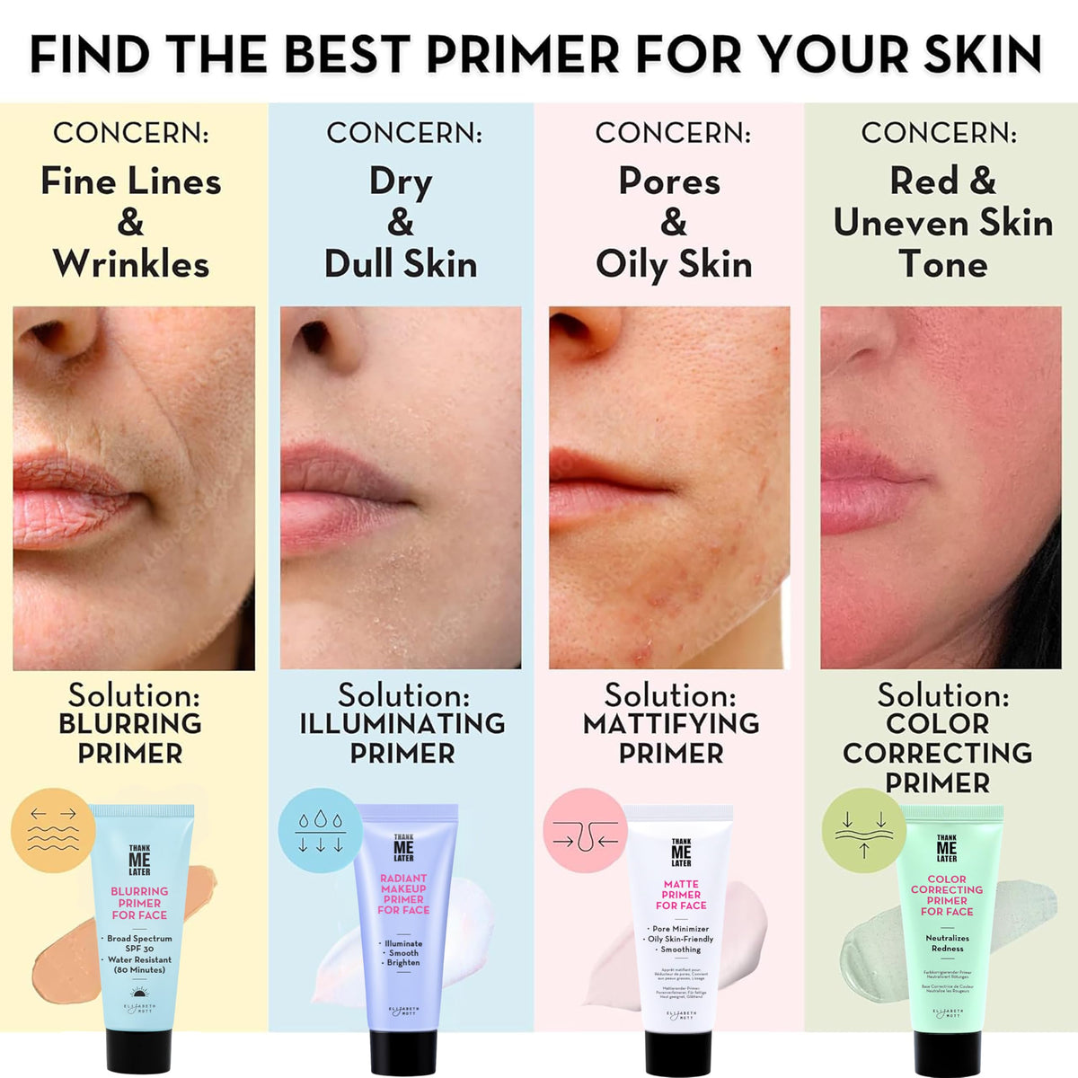 Elizabeth Mott in a bathroom routine setting showing easy layering under SPF