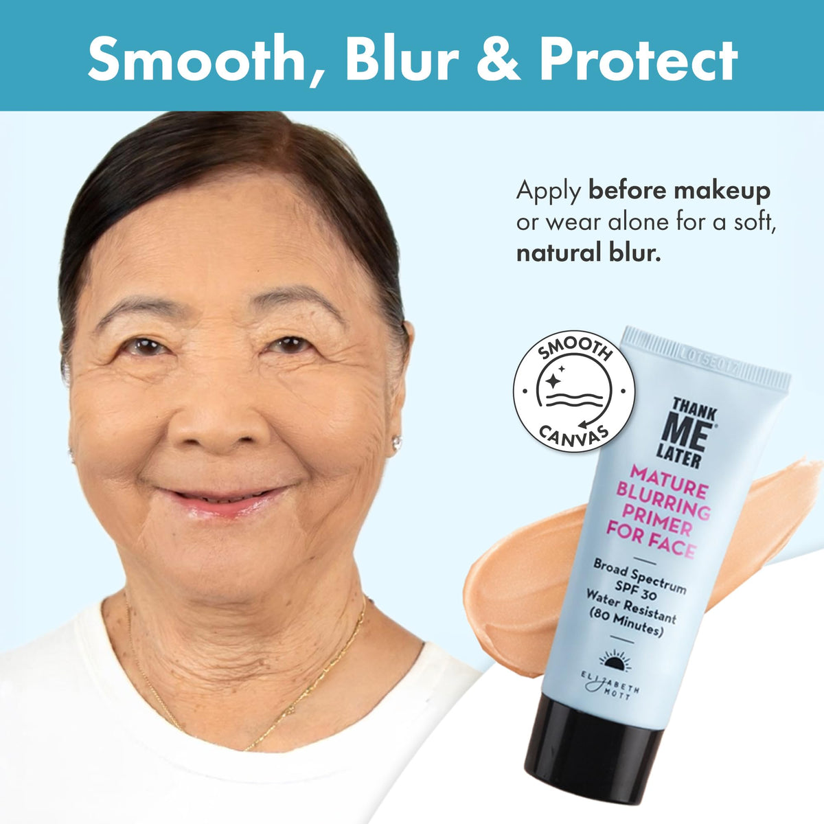 Elizabeth Mott primer inside a makeup bag ready for daily use