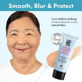 Elizabeth Mott primer inside a makeup bag ready for daily use