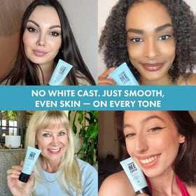 Elizabeth Mott label highlighting mineral SPF and plant extracts benefits