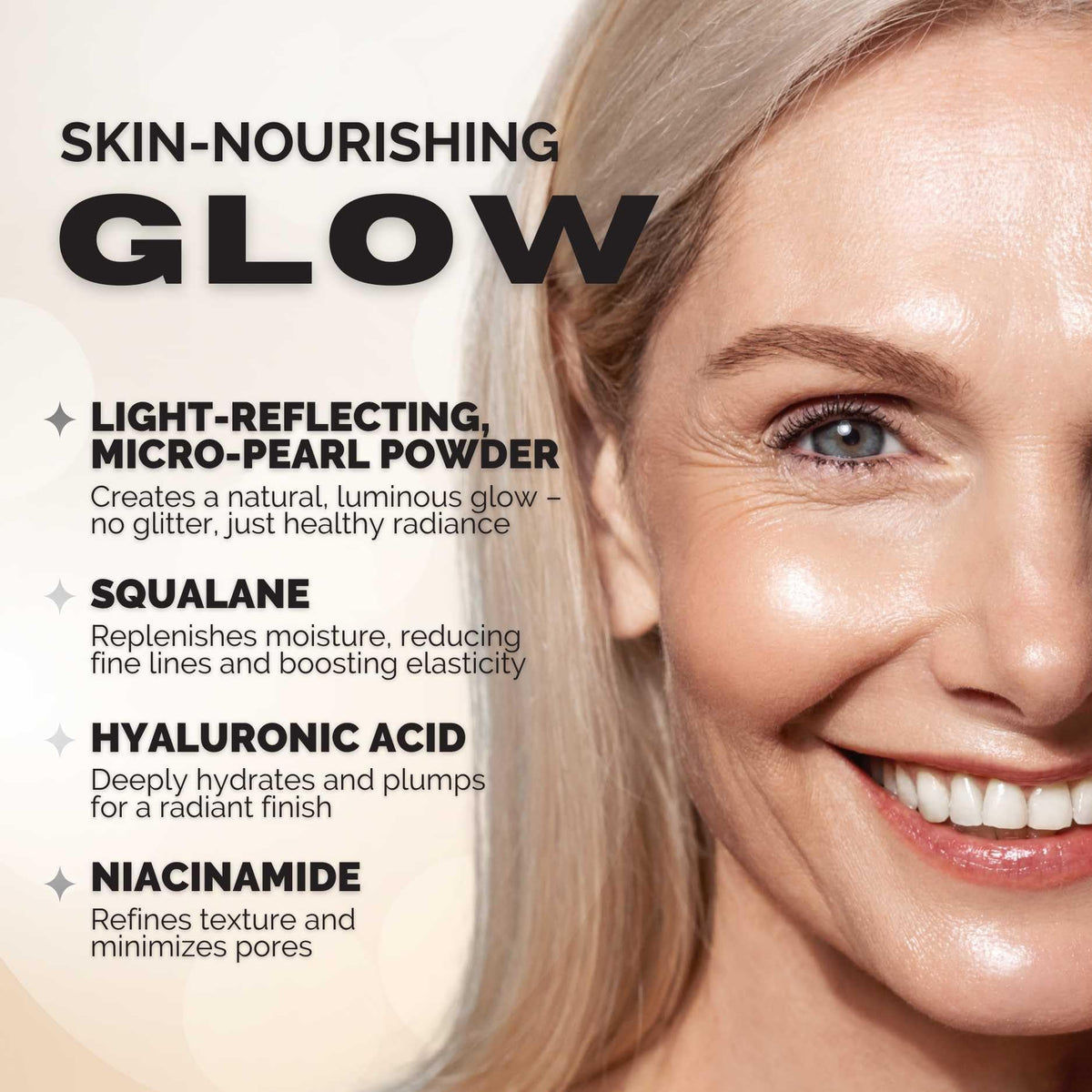 Elizabeth Mott ingredients label showing key actives and clean benefits