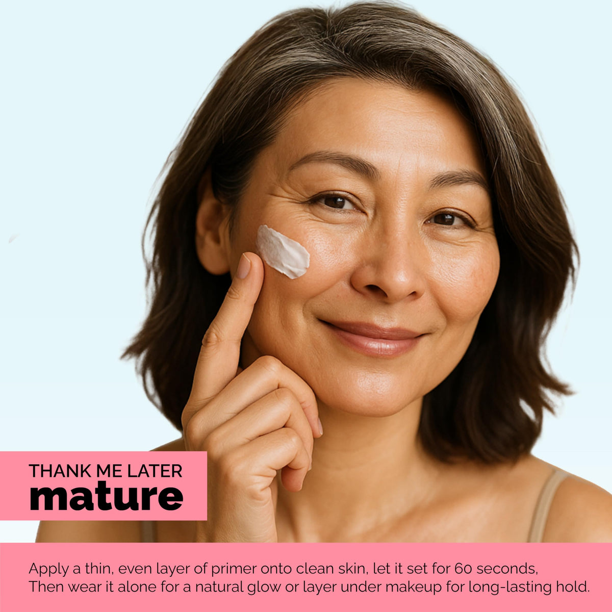 Elizabeth Mott application on model prepping skin for longer-lasting makeup