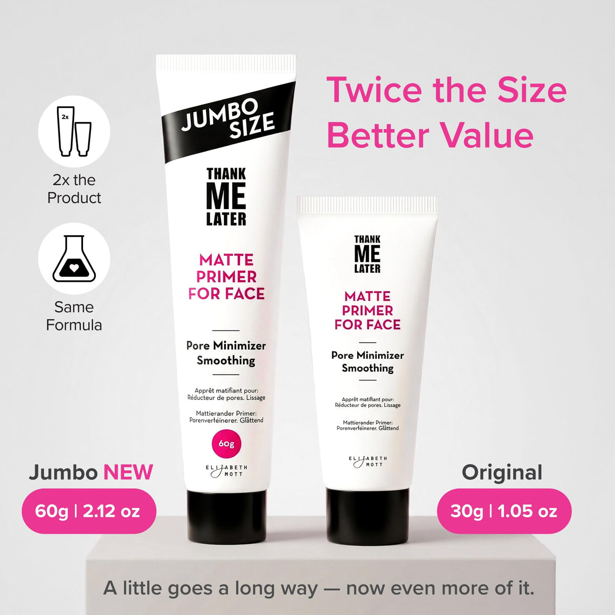 Elizabeth Mott primer on bathroom counter in lifestyle scene for daily routine