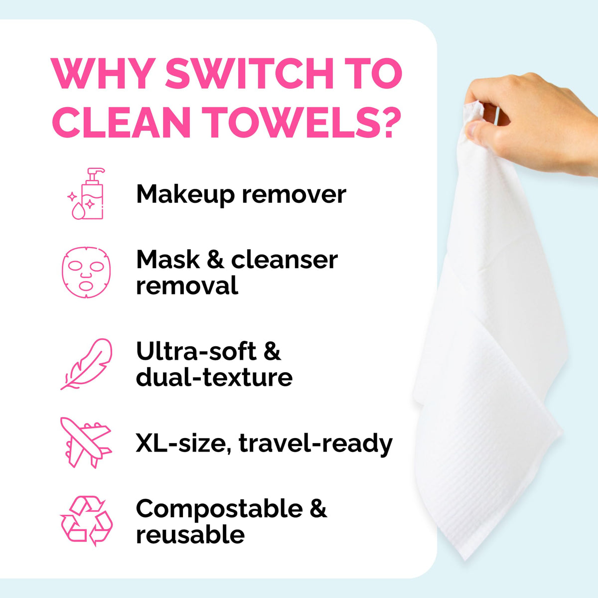 Elizabeth Mott removing makeup from face showing effective, gentle cleansing without tugging