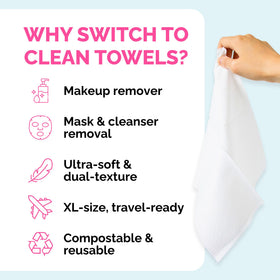 Elizabeth Mott removing makeup from face showing effective, gentle cleansing without tugging