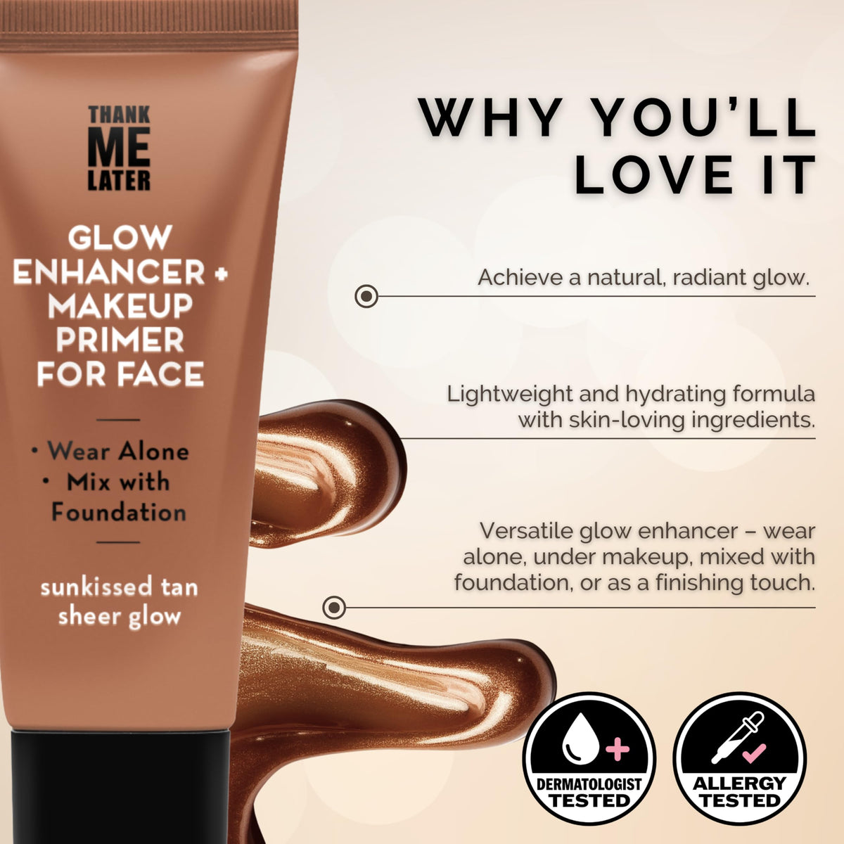 Elizabeth Mott mixed into foundation demonstrating customizable glow