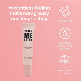 Elizabeth Mott side-by-side size comparison of 30g face primer and 10g eye primer
