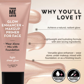 Elizabeth Mott swatch on arm displaying sheer light glow and blendability