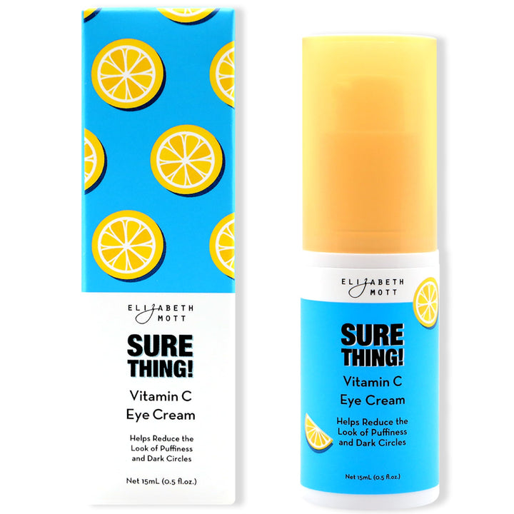 Elizabeth Mott tube front view showing product branding and benefit of brightening