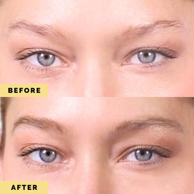 Elizabeth Mott tube open with tapered SpiralTech brush demonstrating applicator precision