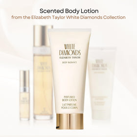Elizabeth Taylor White Diamonds on a bathroom vanity lifestyle scene suggesting daily luxury routine