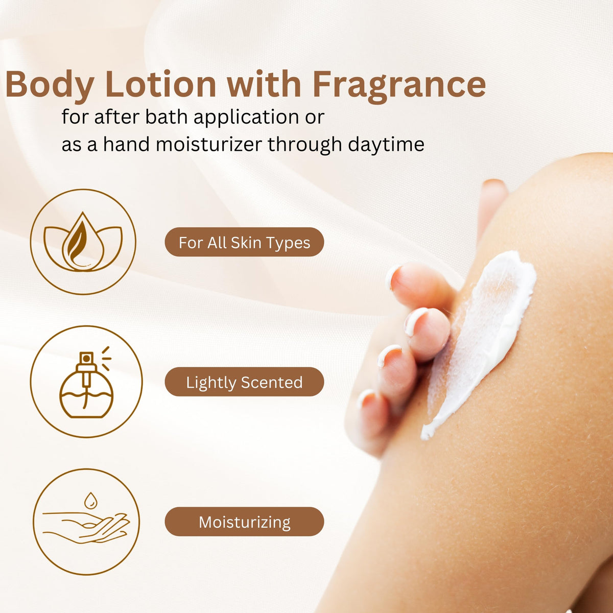 Elizabeth Taylor White Diamonds lotion texture on hand demonstrating smooth quick-absorbing hydration