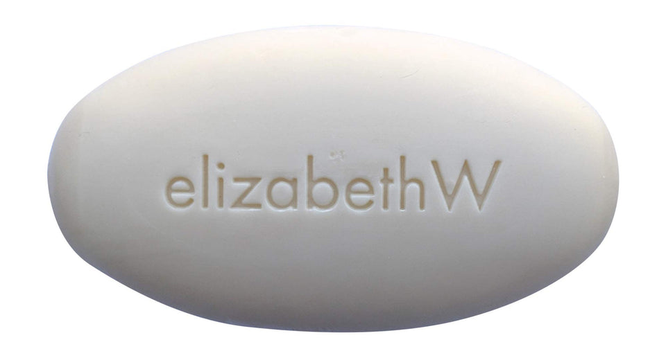 elizabeth W vetiver soap front packaging showing 7-ounce plant-based bar for long-lasting use