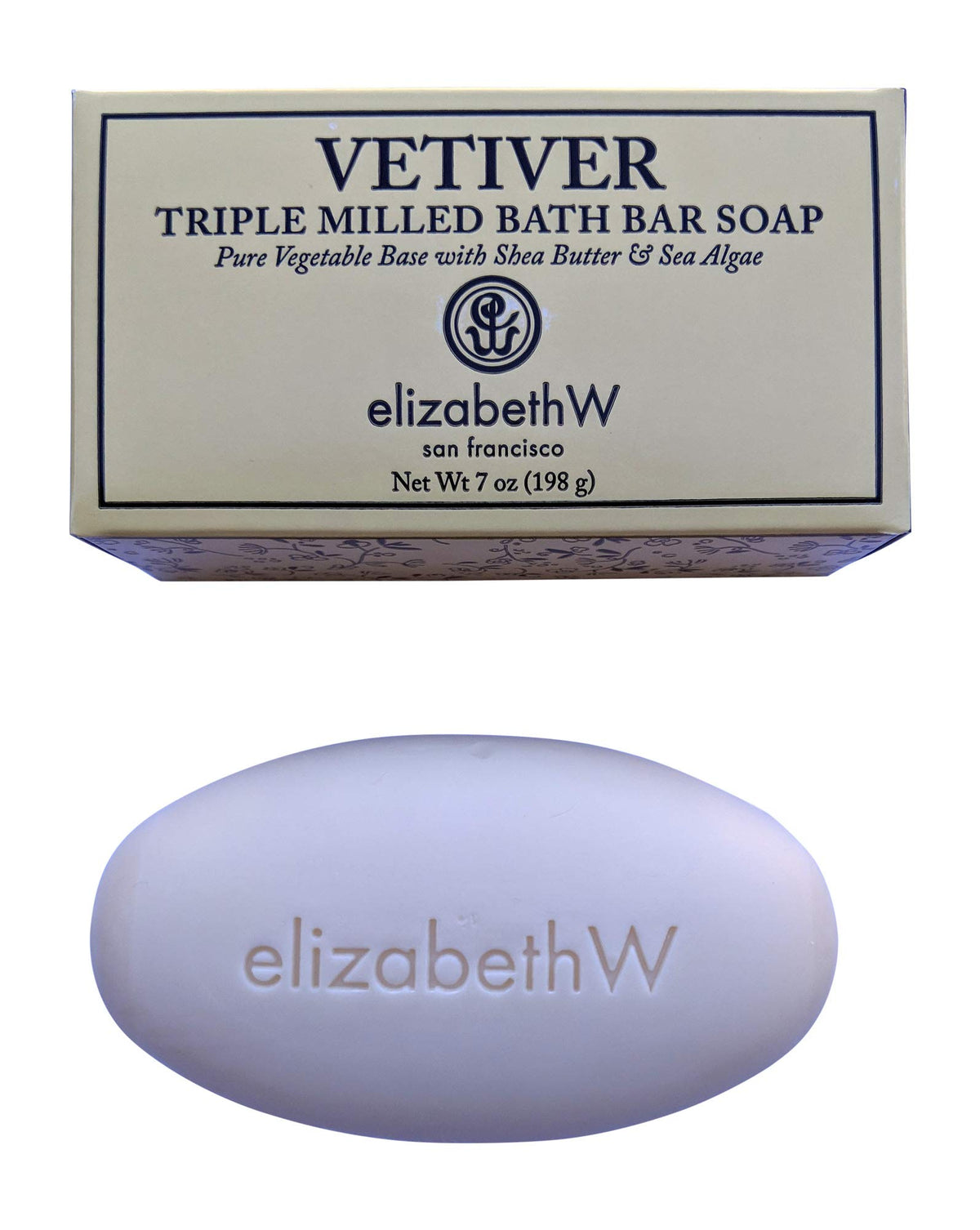 elizabeth W vetiver soap in bathroom lifestyle setting demonstrating moisturizing benefits during shower