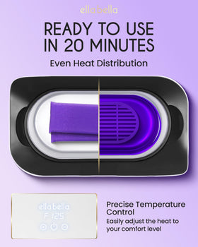 ELLA BELLA close-up of temperature control knob for safe heating