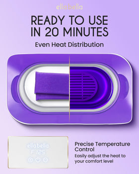 ELLA BELLA temperature dial close-up for precise heat control and safety