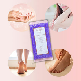 ELLA BELLA hands wrapped in lavender wax demonstrating deep moisturizing