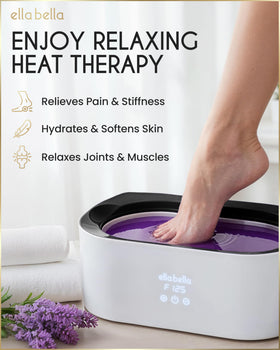 ELLA BELLA open lid revealing melted lavender wax for easy refills