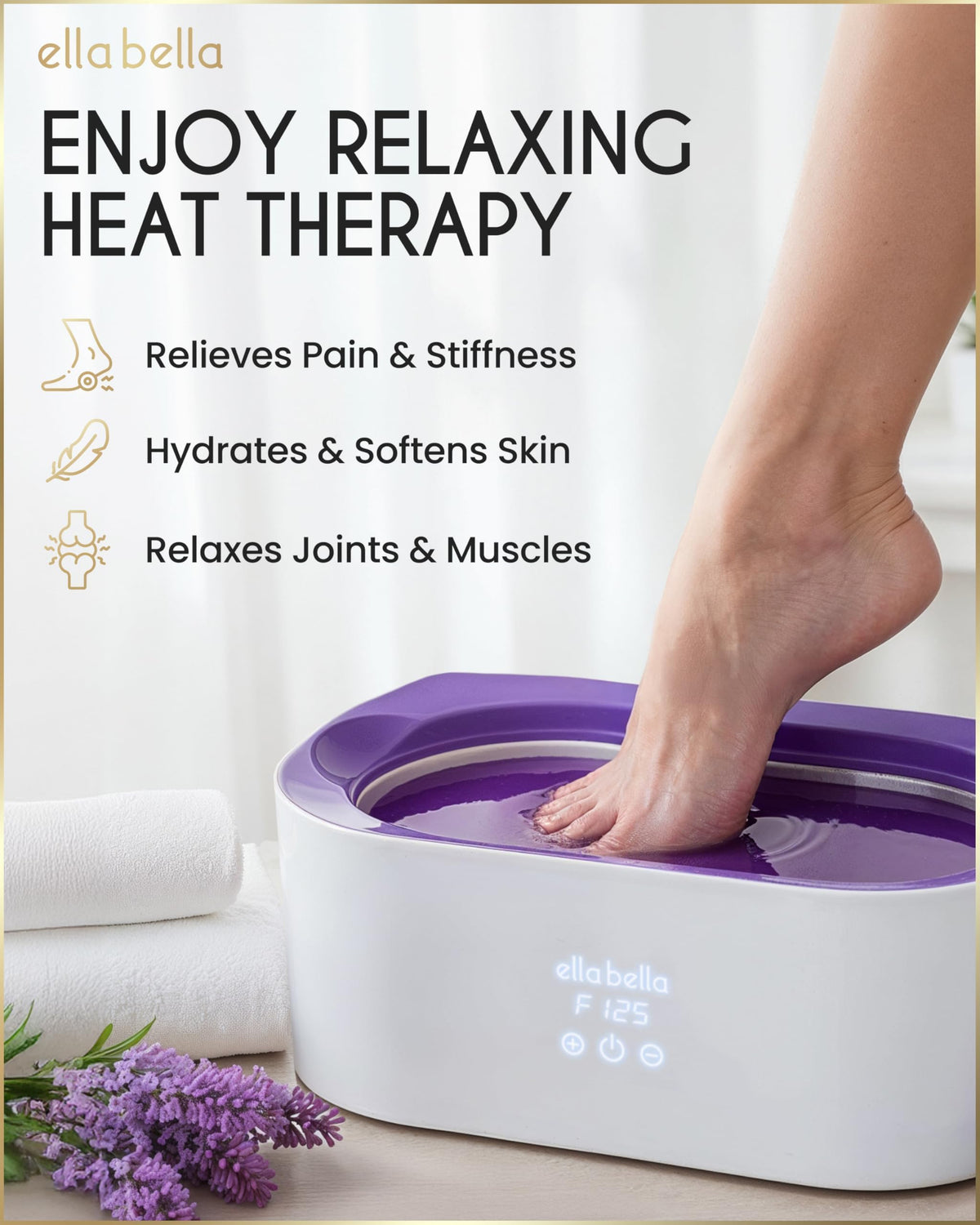 ELLA BELLA open wax bath with refill packs ready for quick at-home treatments