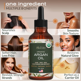 Ella & Eden argan oil texture closeup showing lightweight, fast-absorbing finish